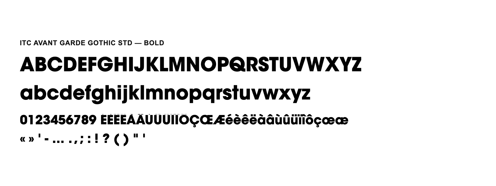 Spécimen de ITC Avant Garde Gothic Std Bold