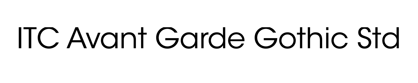 Nom de la famille ITC Avant Garde Gothic Std composé dans la police