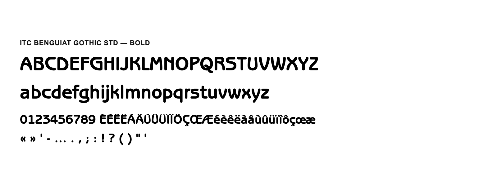 Spécimen de ITC Benguiat Gothic Std Bold