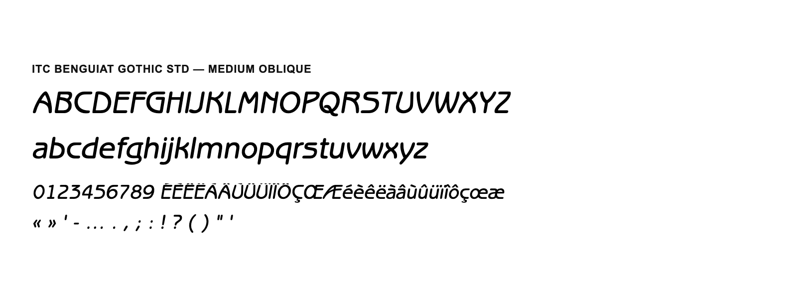 Spécimen de ITC Benguiat Gothic Std Medium Oblique