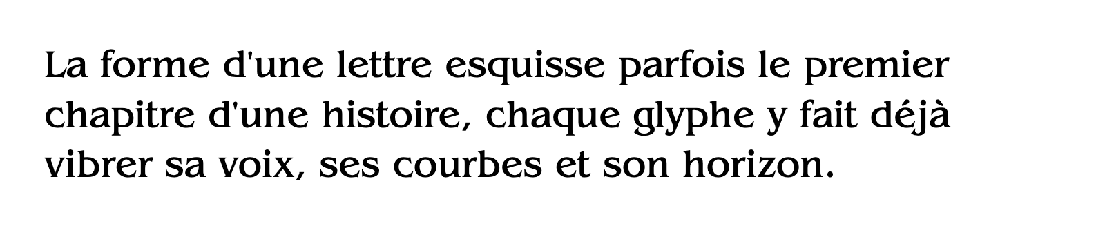 Phrase commune composée en ITC Benguiat Std