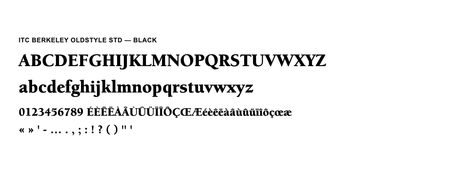 Spécimen de ITC Berkeley Oldstyle Std Black