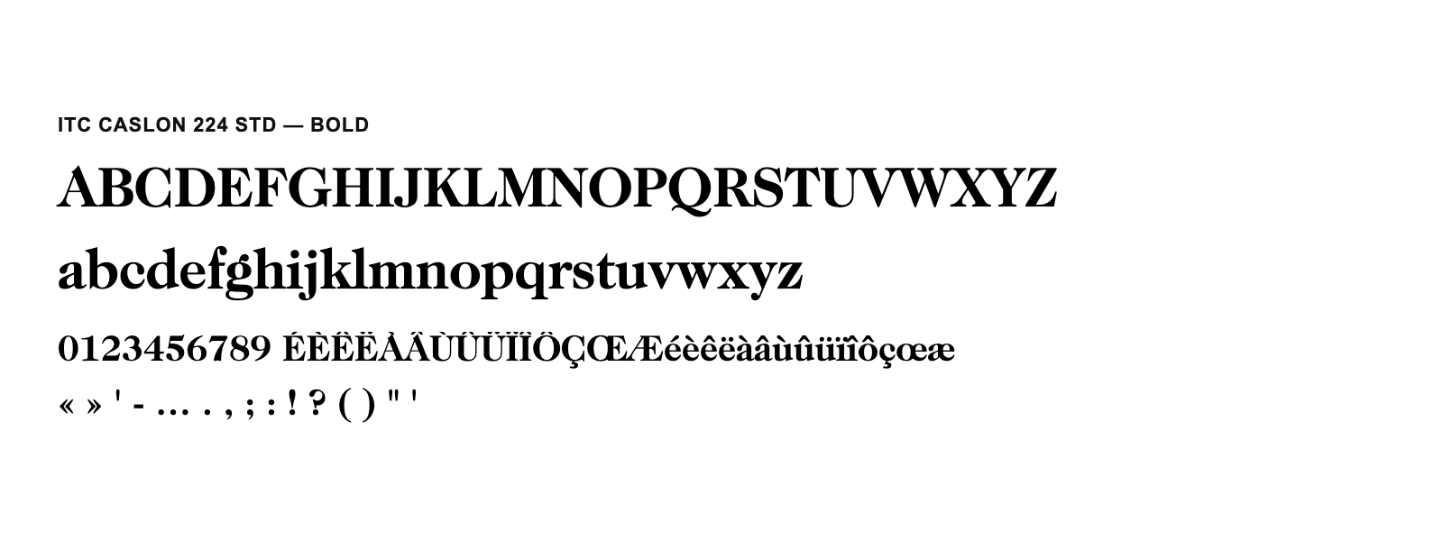 Spécimen de ITC Caslon 224 Std Bold