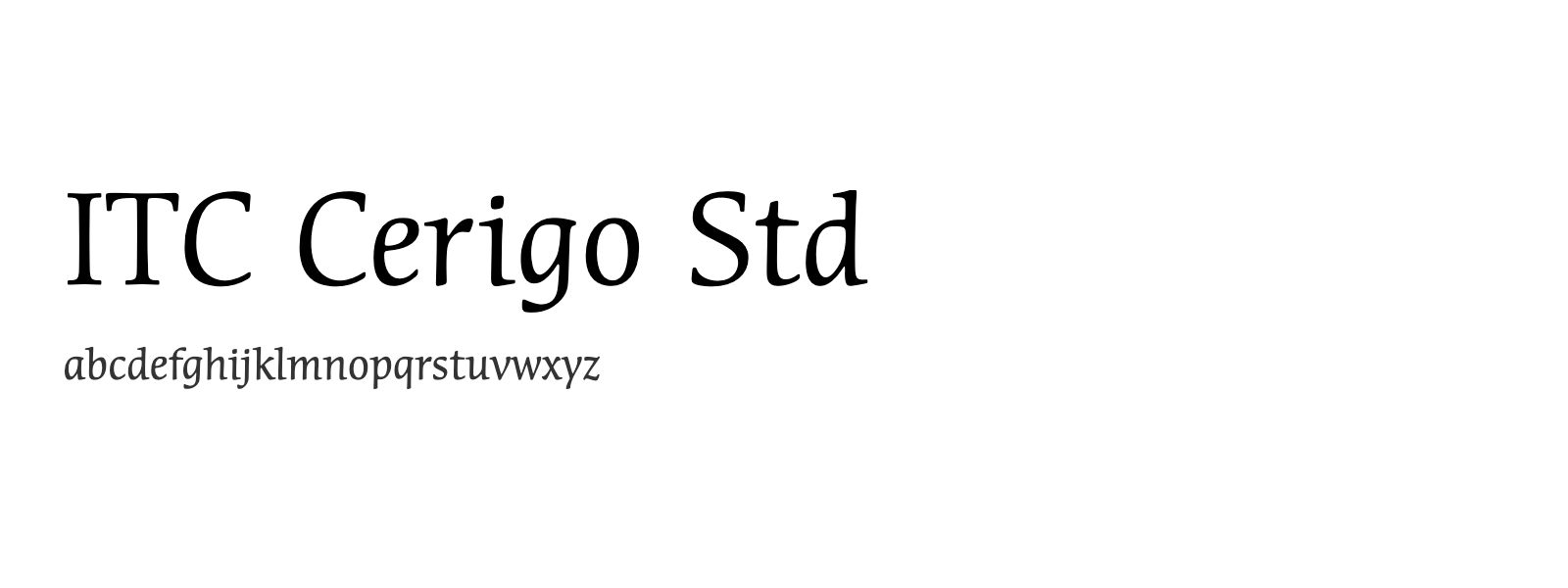 Spécimen de ITC Cerigo Std