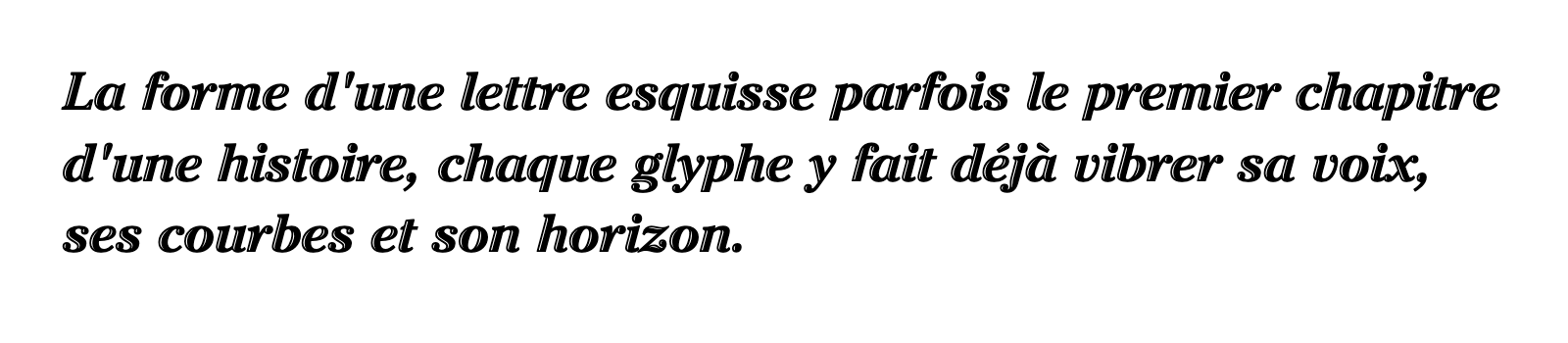 Phrase commune composée en ITC Cheltenham Handtooled Std