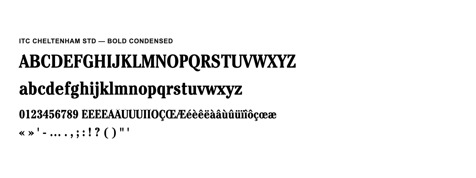 Spécimen de ITC Cheltenham Std Bold Condensed