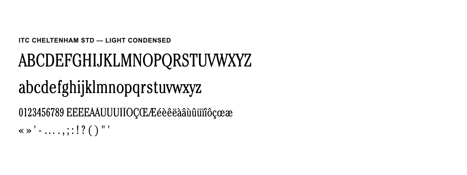 Spécimen de ITC Cheltenham Std Light Condensed
