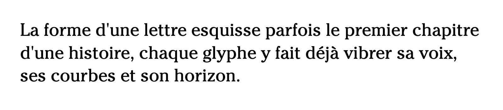 Phrase commune composée en ITC Cheltenham Std