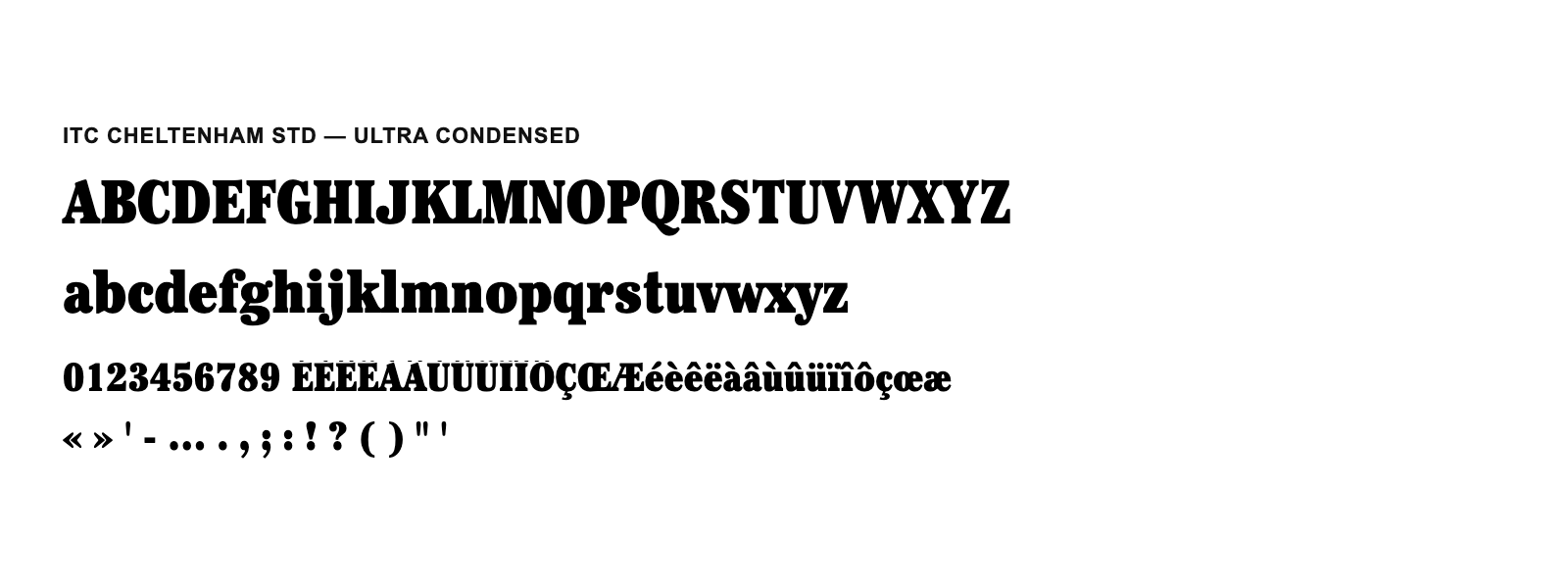 Spécimen de ITC Cheltenham Std Ultra Condensed