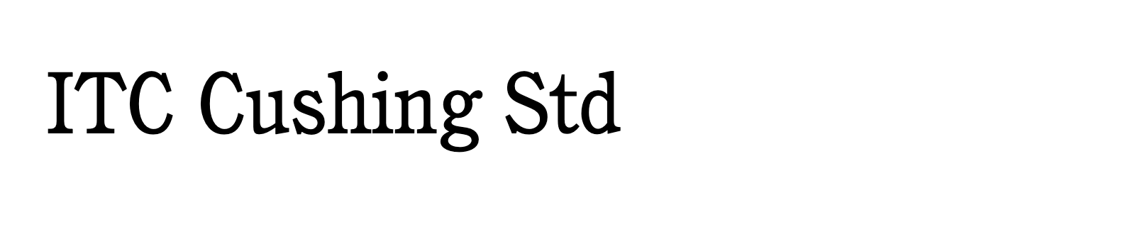 Nom de la famille ITC Cushing Std composé dans la police