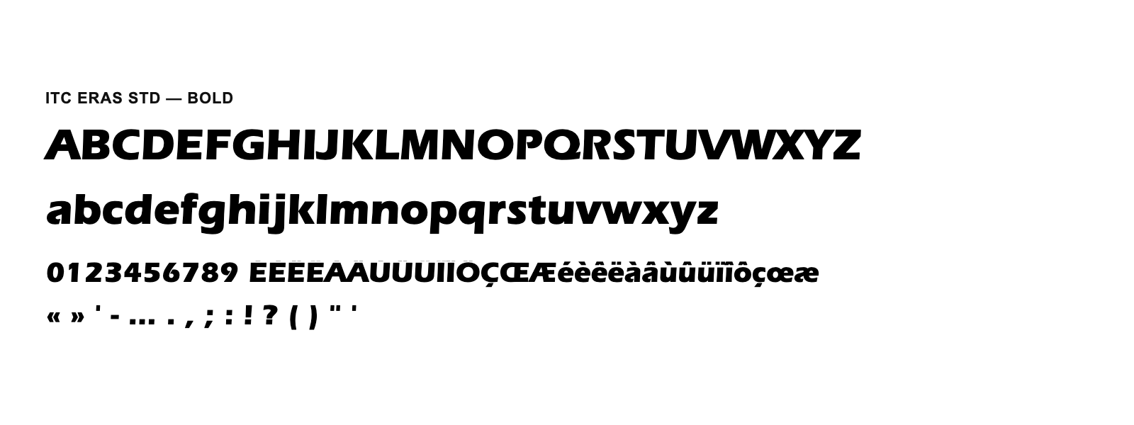 Spécimen de ITC Eras Std Bold