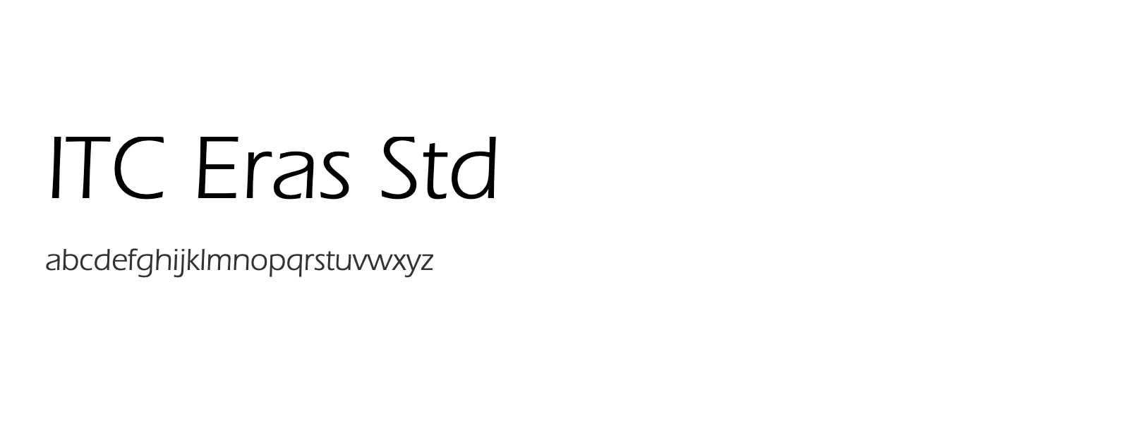 Spécimen de ITC Eras Std