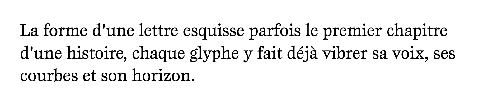 Phrase commune composée en ITC Esprit Std