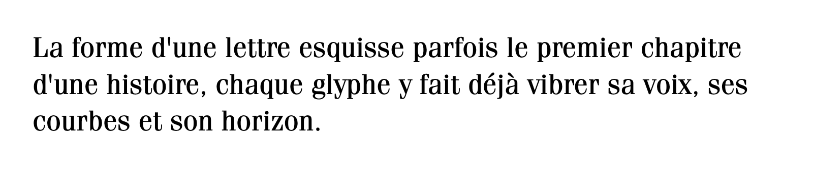 Phrase commune composée en ITC Fenice Std