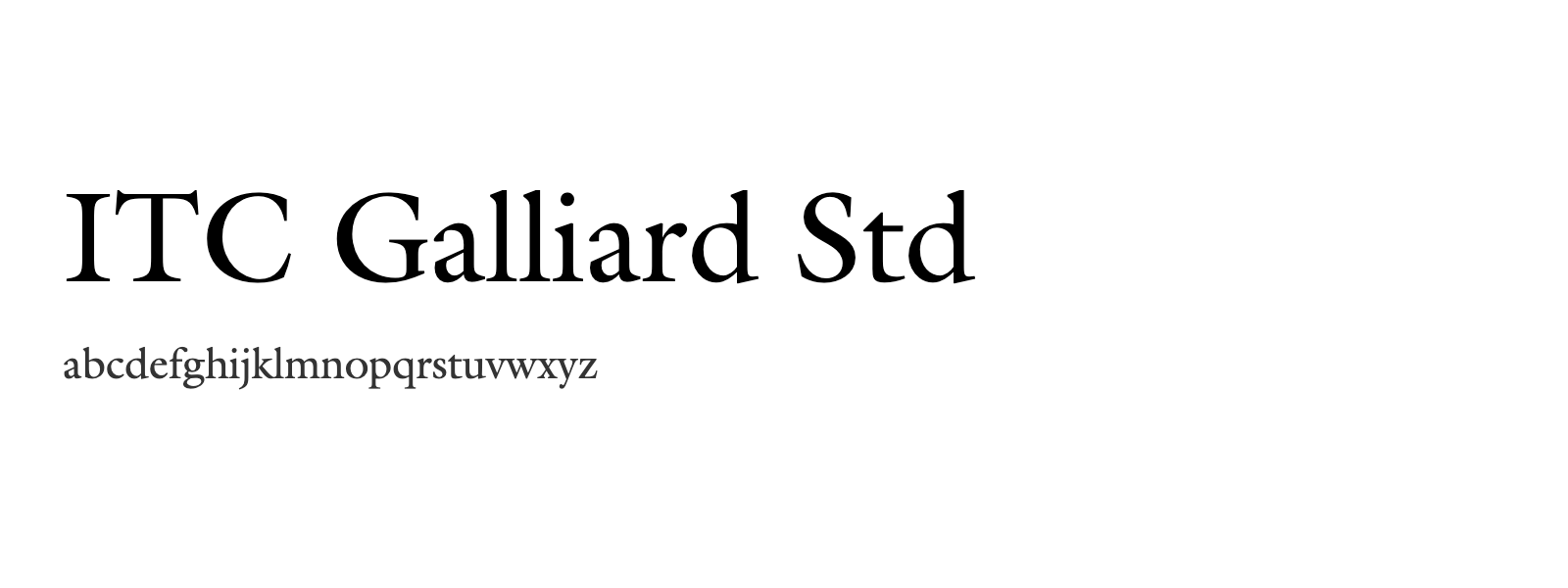 Spécimen de ITC Galliard Std