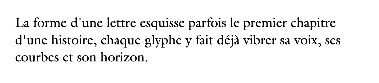Phrase commune composée en ITC Galliard Std