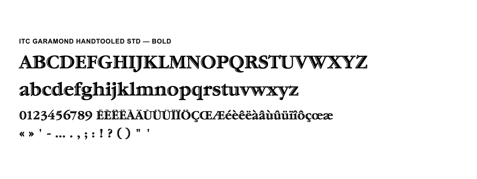 Spécimen de ITC Garamond Handtooled Std Bold