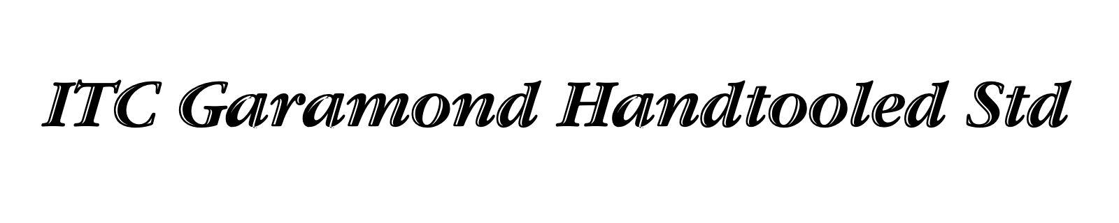 Nom de la famille ITC Garamond Handtooled Std composé dans la police