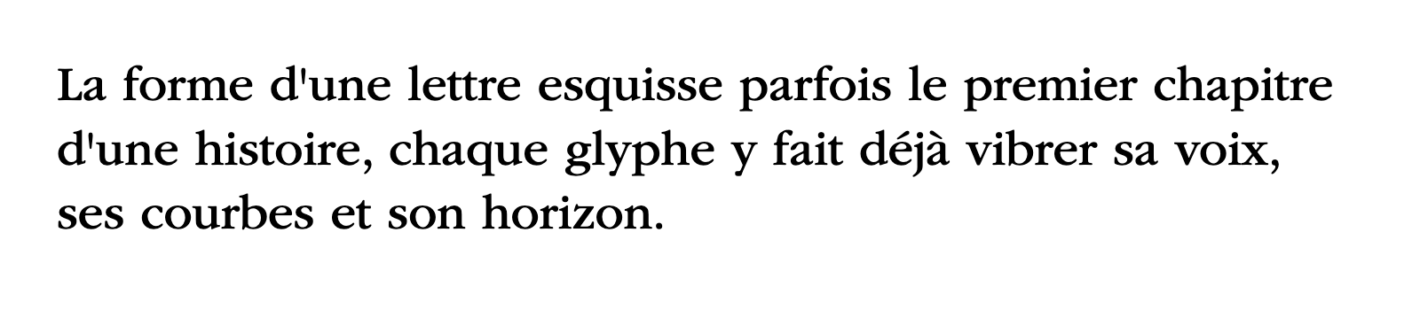 Phrase commune composée en ITC Garamond Std