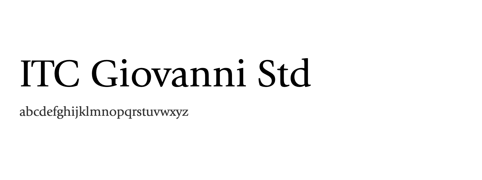 Spécimen de ITC Giovanni Std