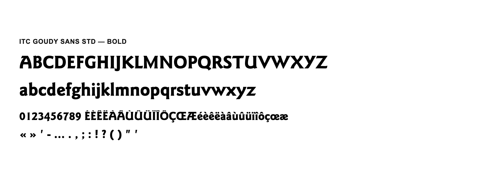Spécimen de ITC Goudy Sans Std Bold