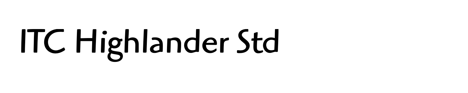Nom de la famille ITC Highlander Std composé dans la police