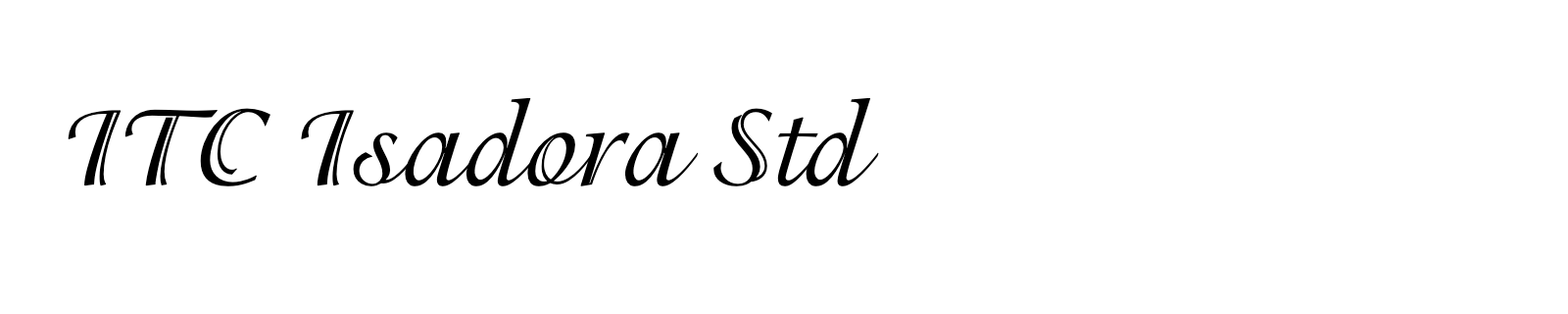 Nom de la famille ITC Isadora Std composé dans la police