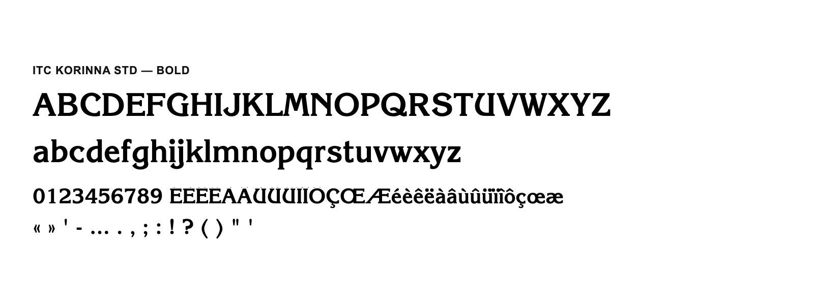 Spécimen de ITC Korinna Std Bold
