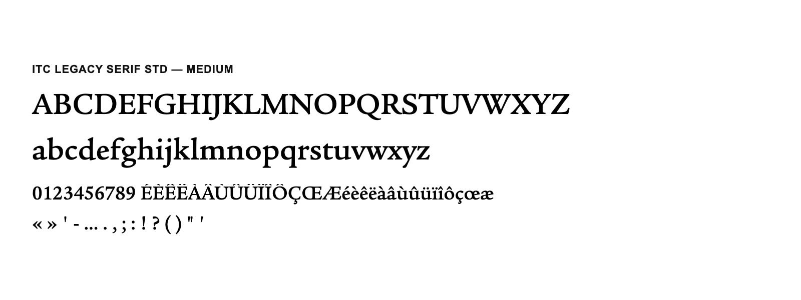 Spécimen de ITC Legacy Serif Std Medium