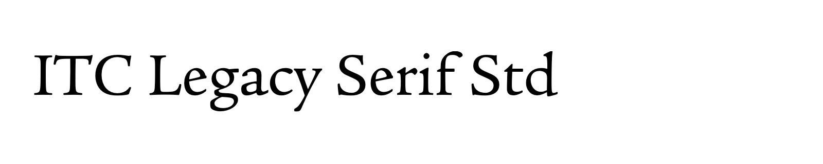 Nom de la famille ITC Legacy Serif Std composé dans la police