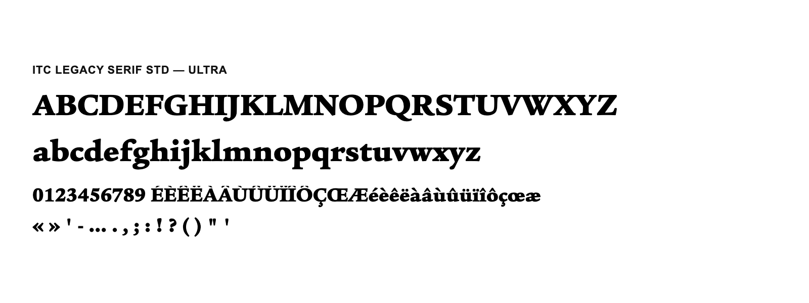 Spécimen de ITC Legacy Serif Std Ultra