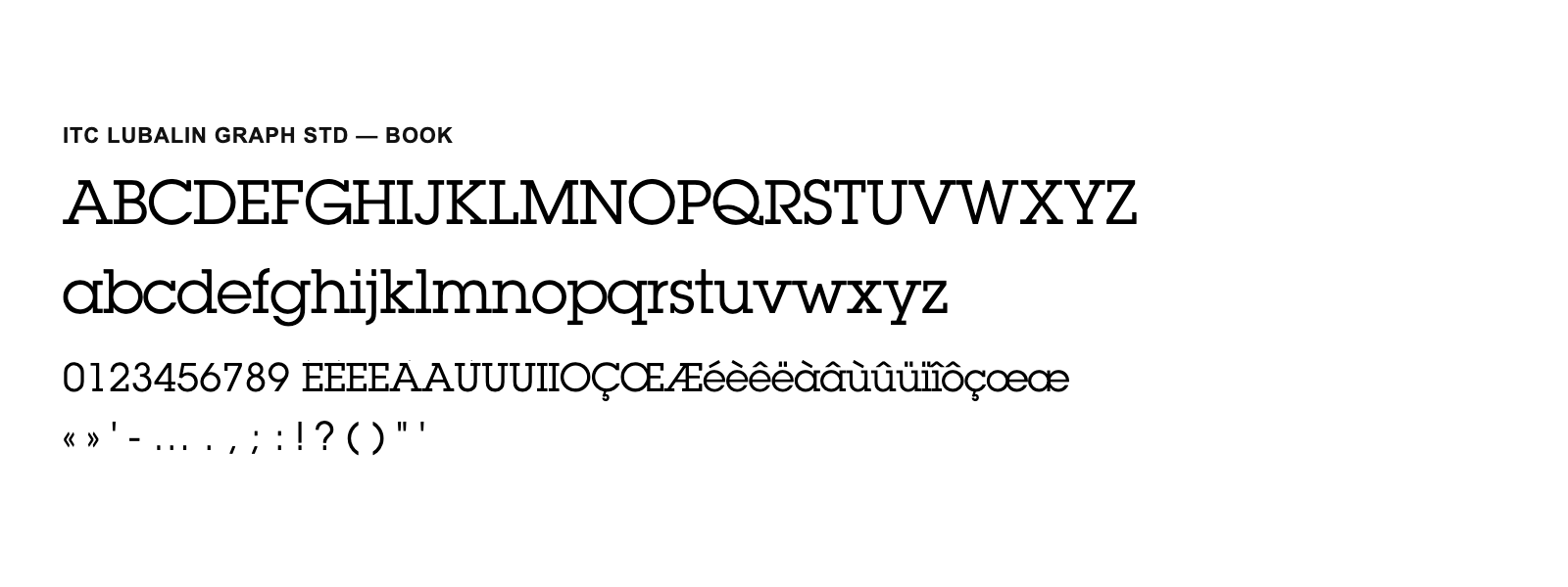 Spécimen de ITC Lubalin Graph Std Book