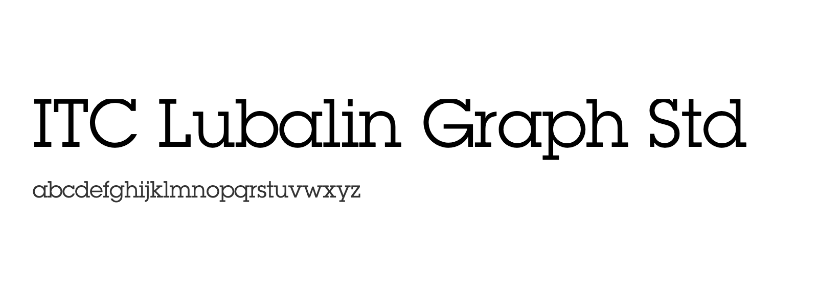 Spécimen de ITC Lubalin Graph Std