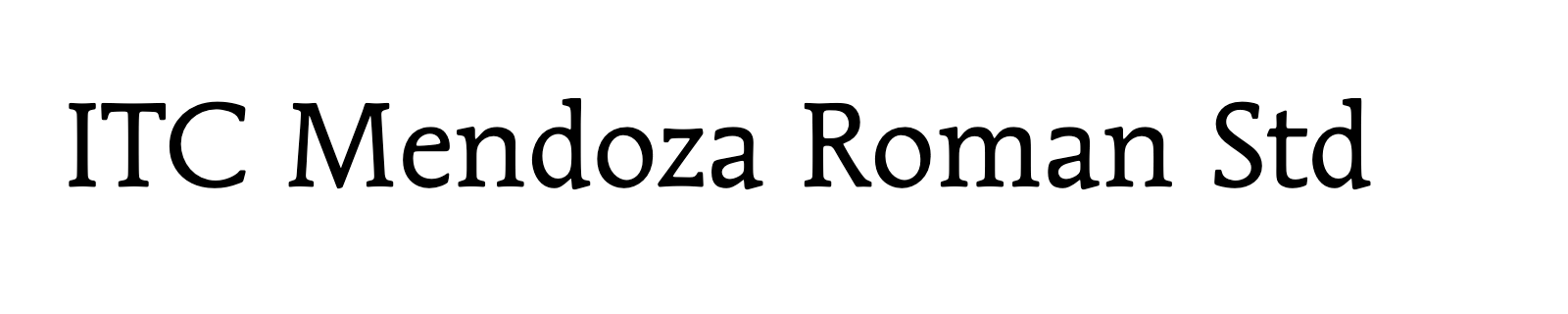 Nom de la famille ITC Mendoza Roman Std composé dans la police