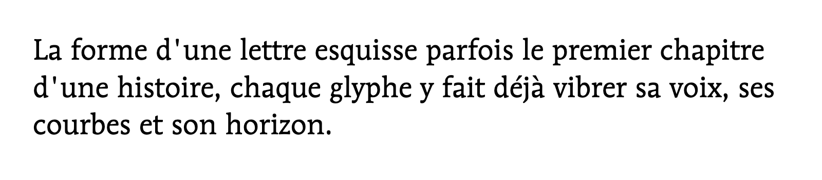 Phrase commune composée en ITC Mendoza Roman Std