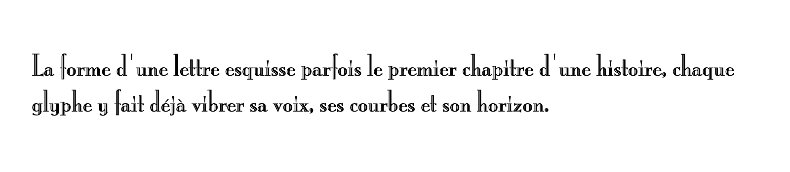 Phrase commune composée en ITC Mona Lisa Std
