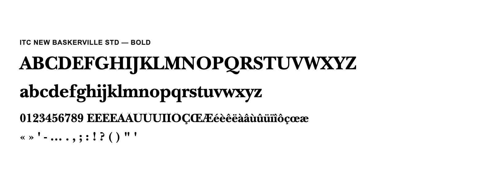Spécimen de ITC New Baskerville Std Bold