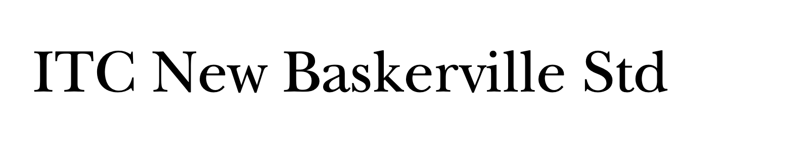 Nom de la famille ITC New Baskerville Std composé dans la police