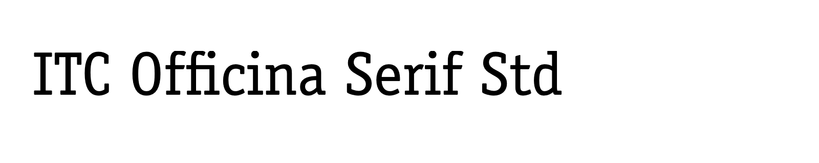 Nom de la famille ITC Officina Serif Std composé dans la police