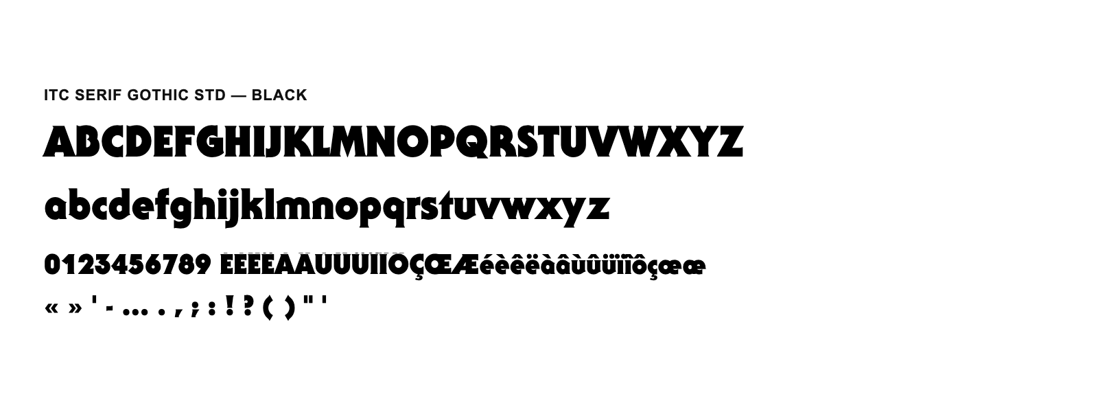 Spécimen de ITC Serif Gothic Std Black