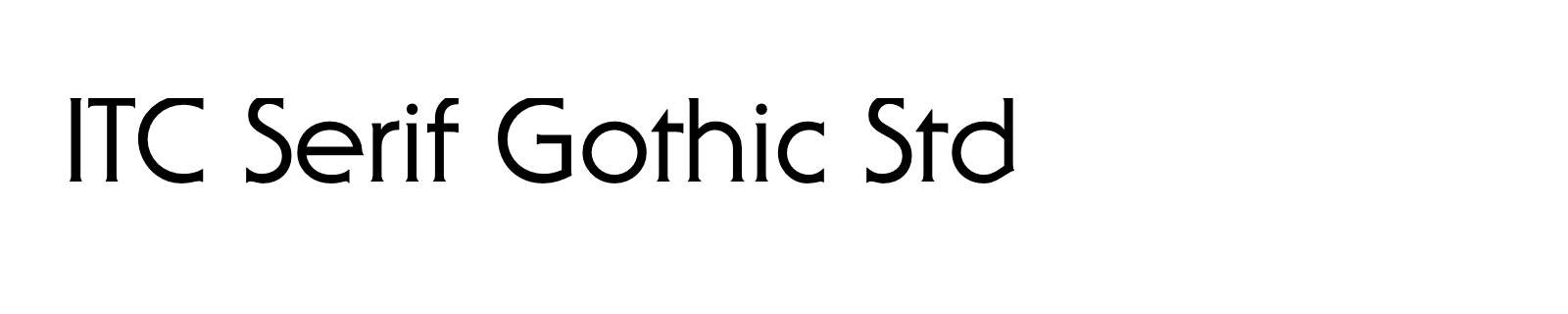 Nom de la famille ITC Serif Gothic Std composé dans la police