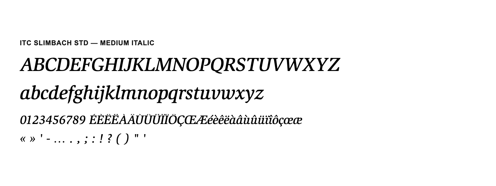 Spécimen de ITC Slimbach Std Medium Italic