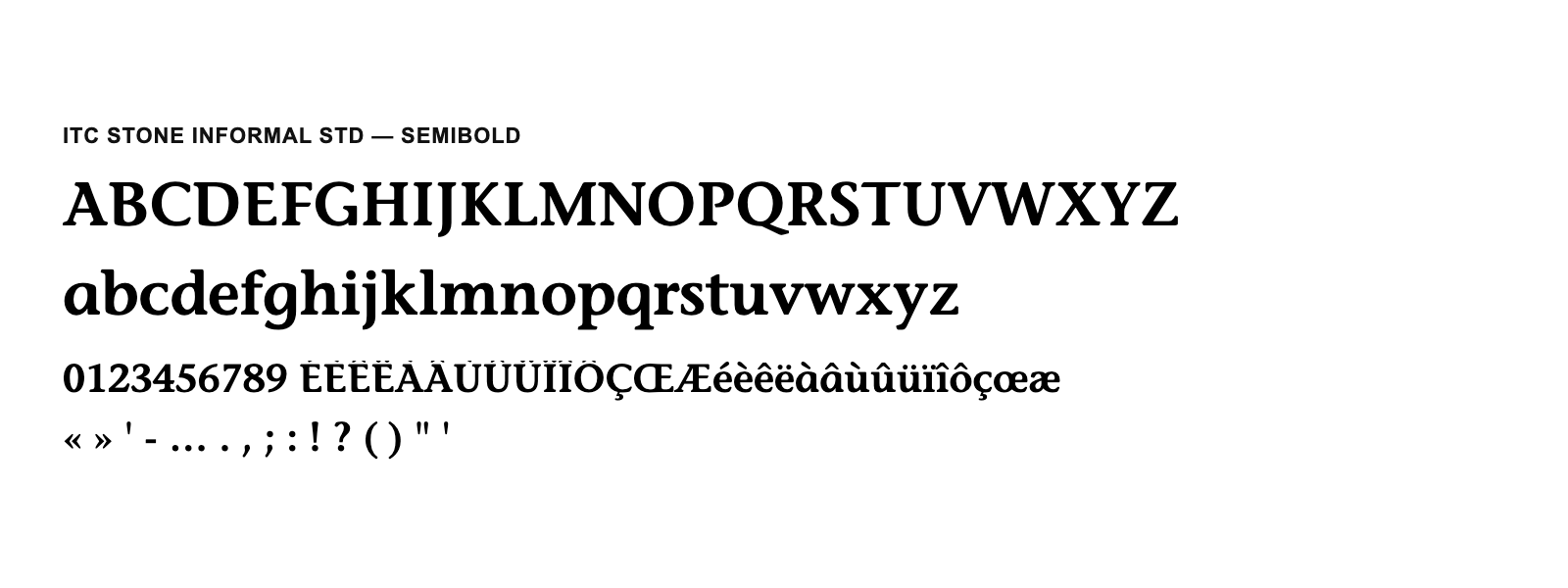 Spécimen de ITC Stone Informal Std Semibold