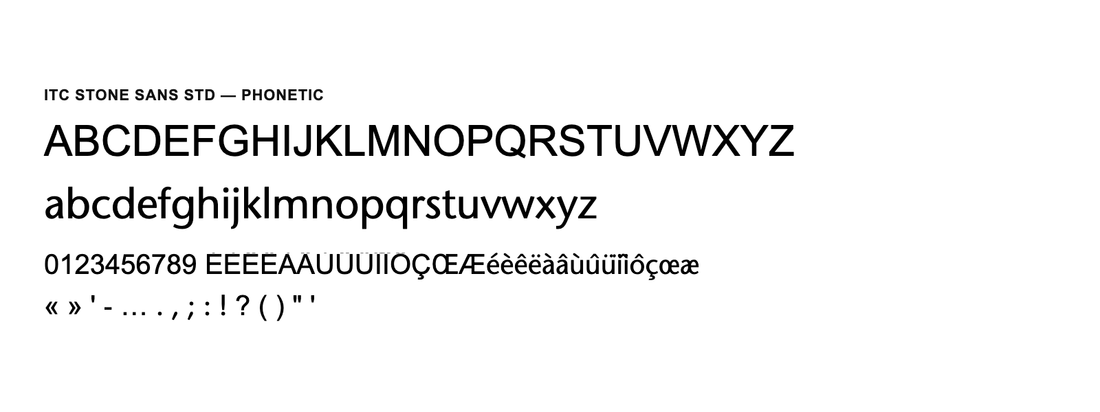 Spécimen de ITC Stone Sans Std Phonetic