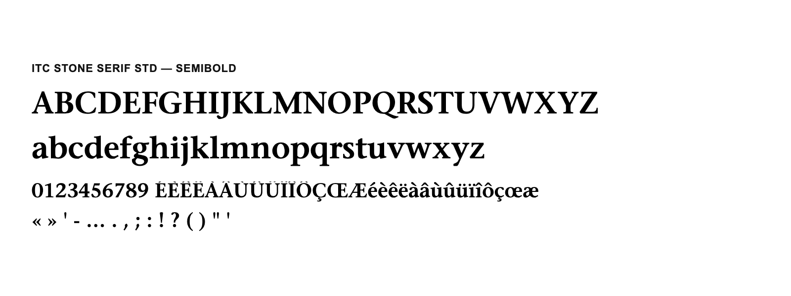 Spécimen de ITC Stone Serif Std Semibold