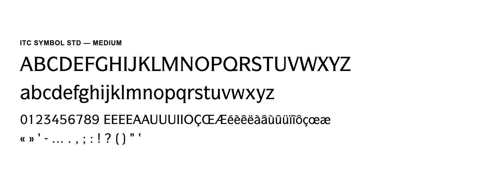 Spécimen de ITC Symbol Std Medium