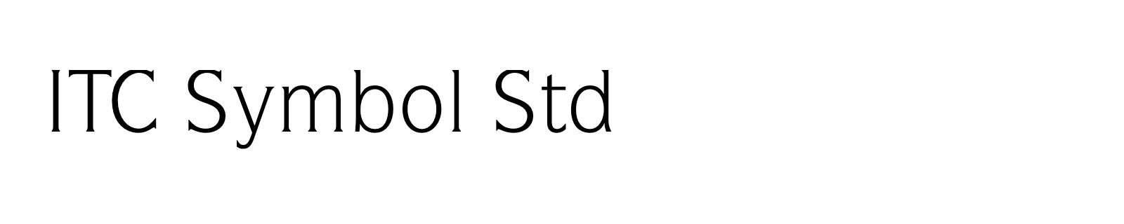 Nom de la famille ITC Symbol Std composé dans la police