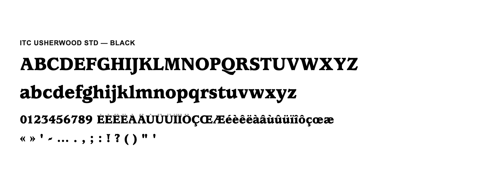 Spécimen de ITC Usherwood Std Black