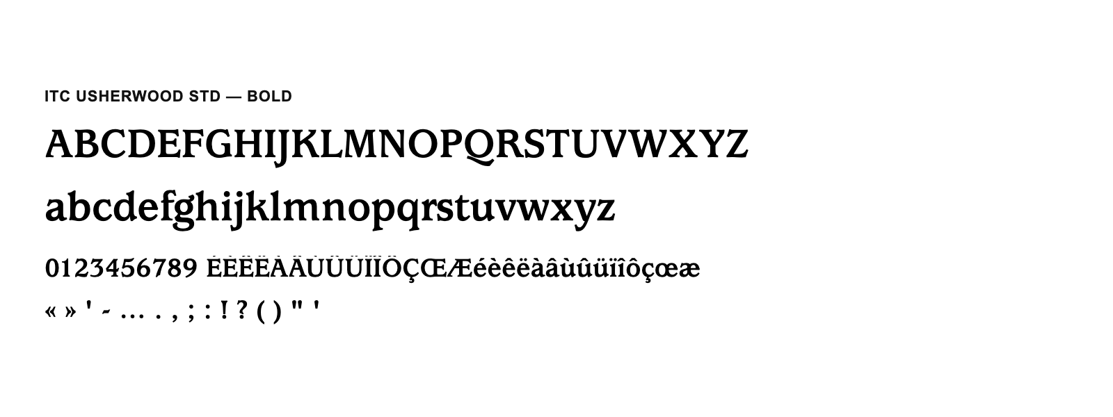 Spécimen de ITC Usherwood Std Bold