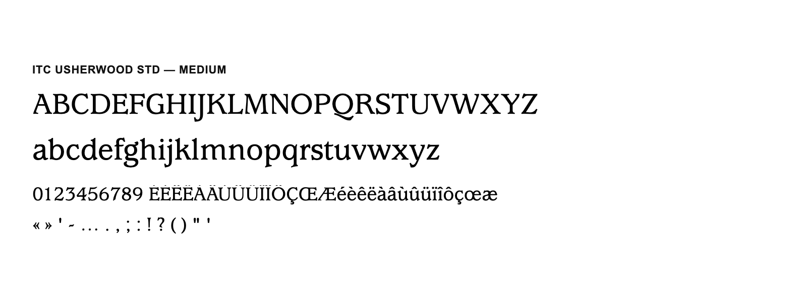 Spécimen de ITC Usherwood Std Medium